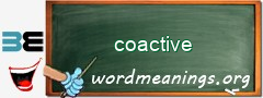 WordMeaning blackboard for coactive